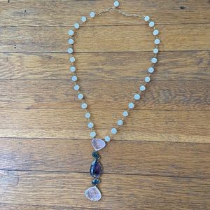 Vintage genuine pearl & crystal statement necklace ✨